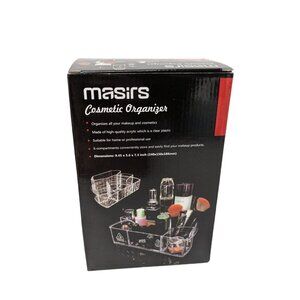 Masiers Cosmetic Organizer Clear Acrylic Makeup 6 Compartments